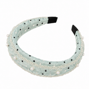 Mint Blue Polka-Dot Lace Oversized Scrunchie Set