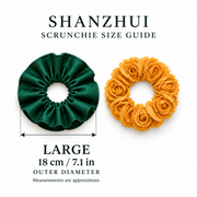 Green & Yellow Convertible Floral Double-Layer Scrunchie Set