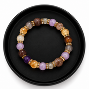 Multicolor Natural Crystal Bracelet – Gold Crystal Spacer Beaded Bracelet for Women