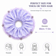 Lavender Snowflake Charm Floral Satin Oversized Scrunchie