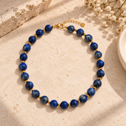 Deep Blue Natural Stone-Look Beaded Collar Necklace – alternate view 6
