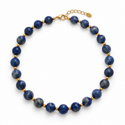 Deep Blue Natural Stone-Look Beaded Collar Necklace – alternate view 2