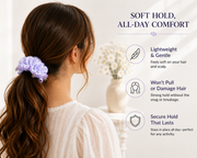 Lavender Snowflake Charm Floral Satin Oversized Scrunchie