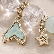 Celestial Ocean Natural Crystal Bracelet – Clear & Blue Crystal Charm Bracelet – alternate view 6