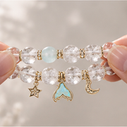 Celestial Ocean Natural Crystal Bracelet – Clear & Blue Crystal Charm Bracelet – alternate view 5