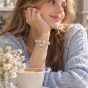 Celestial Ocean Natural Crystal Bracelet – Clear & Blue Crystal Charm Bracelet – alternate view 9