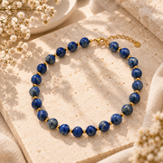 Deep Blue Natural Stone-Look Beaded Collar Necklace – alternate view 8