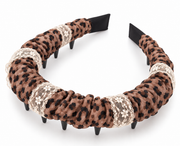 Leopard Lace Ribbon Scrunchie & Ruched Headband Set