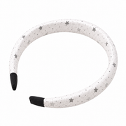 White Star Organza Oversized Scrunchie with Silver Glitter