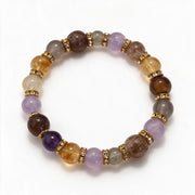 Multicolor Natural Crystal Bracelet – Gold Crystal Spacer Beaded Bracelet for Women – alternate view 15