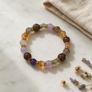 Multicolor Natural Crystal Bracelet – Gold Crystal Spacer Beaded Bracelet for Women – alternate view 8