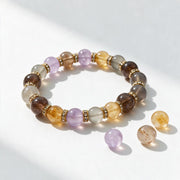 Multicolor Natural Crystal Bracelet – Gold Crystal Spacer Beaded Bracelet for Women – alternate view 11
