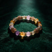 Multicolor Natural Crystal Bracelet – Gold Crystal Spacer Beaded Bracelet for Women – alternate view 12