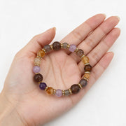 Multicolor Natural Crystal Bracelet – Gold Crystal Spacer Beaded Bracelet for Women – alternate view 6