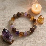 Multicolor Natural Crystal Bracelet – Gold Crystal Spacer Beaded Bracelet for Women – alternate view 13