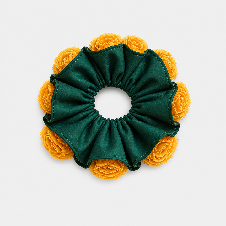 Convertible Floral & Satin Scrunchie Set | 2-Piece Hair Accessory