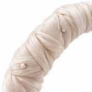 SHANZHUI Butterfly Pearl Headband – Silver, Pastel Rhinestones – material surface detail