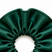 SHANZHUI Convertible Floral Double-Layer Scrunchie Set – Green & Yellow – inner elastic seam detail