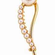 SHANZHUI Curved Pearl Hair Clip – Gold Tone – graduated pearl row detail