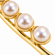 SHANZHUI Curved Pearl Hair Clip – Gold Tone – pearl connection craft detail