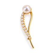 SHANZHUI Curved Pearl Hair Clip – Gold Tone