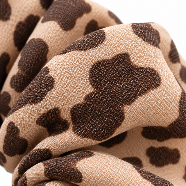 SHANZHUI Mocha Print Hair Accessory Set – Scrunchie & Headband Options – fabric print texture detail