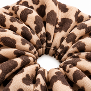 SHANZHUI Mocha Print Hair Accessory Set – Scrunchie & Headband Options – inner elastic channel detail
