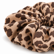 SHANZHUI Mocha Print Hair Accessory Set – Scrunchie & Headband Options – side profile construction detail
