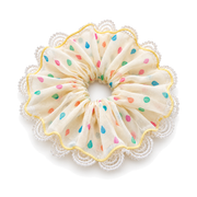 SHANZHUI Oversized Scrunchie – Multicolor Raindrop Lace