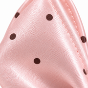 SHANZHUI Pink Polka-Dot Bow Hair Claw Clip – Lace & Roses – surface detail