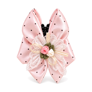 SHANZHUI Pink Polka-Dot Bow Hair Claw Clip – Lace & Roses