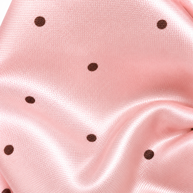 SHANZHUI Pink Polka-Dot Bow Hair Claw Clip – Rose Detail – surface detail