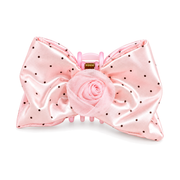 SHANZHUI Pink Polka-Dot Bow Hair Claw Clip – Rose Detail